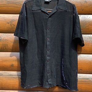 🕺 CLUB Positano DISCO SHEER Sz XL COBALT blue/silver SHIMMER METALLIC NITE CLUB